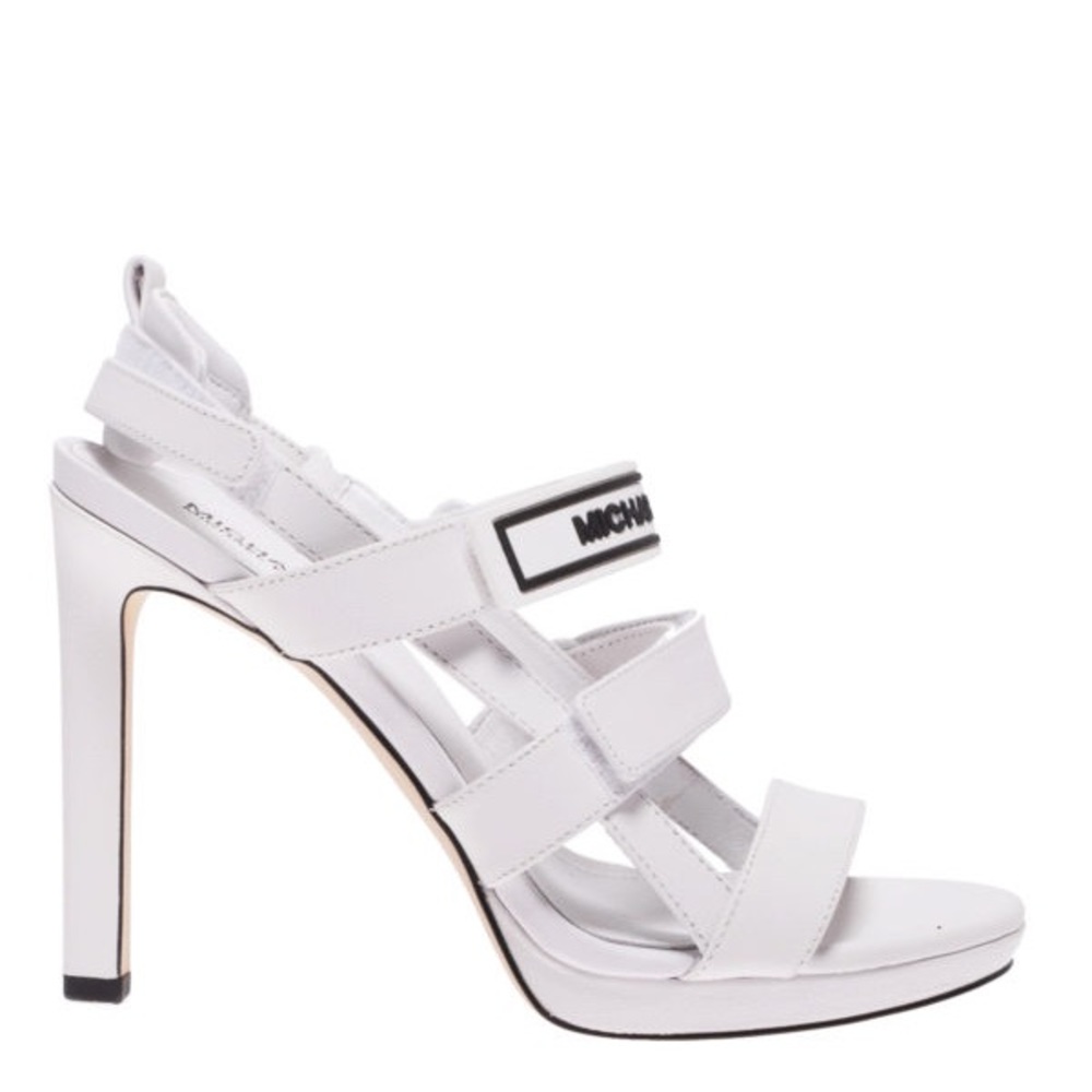 Michael Kors Demi White Leather Strap Heels - Picture 5 of 6